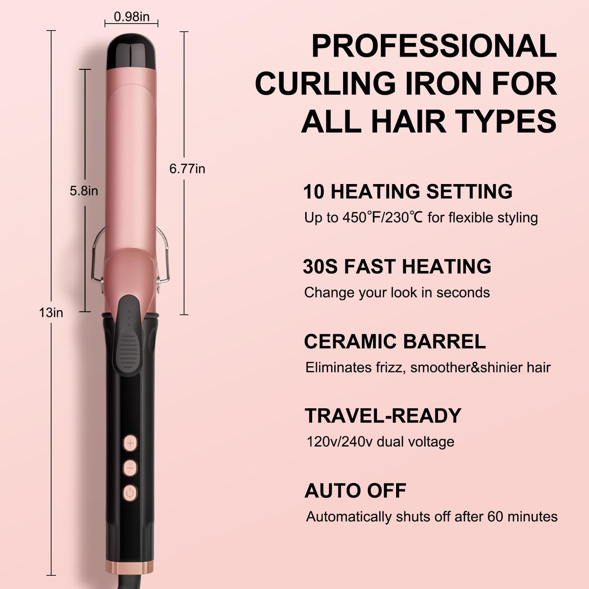 JAETON dual-voltage wand supports worldwide travel styling on the go.