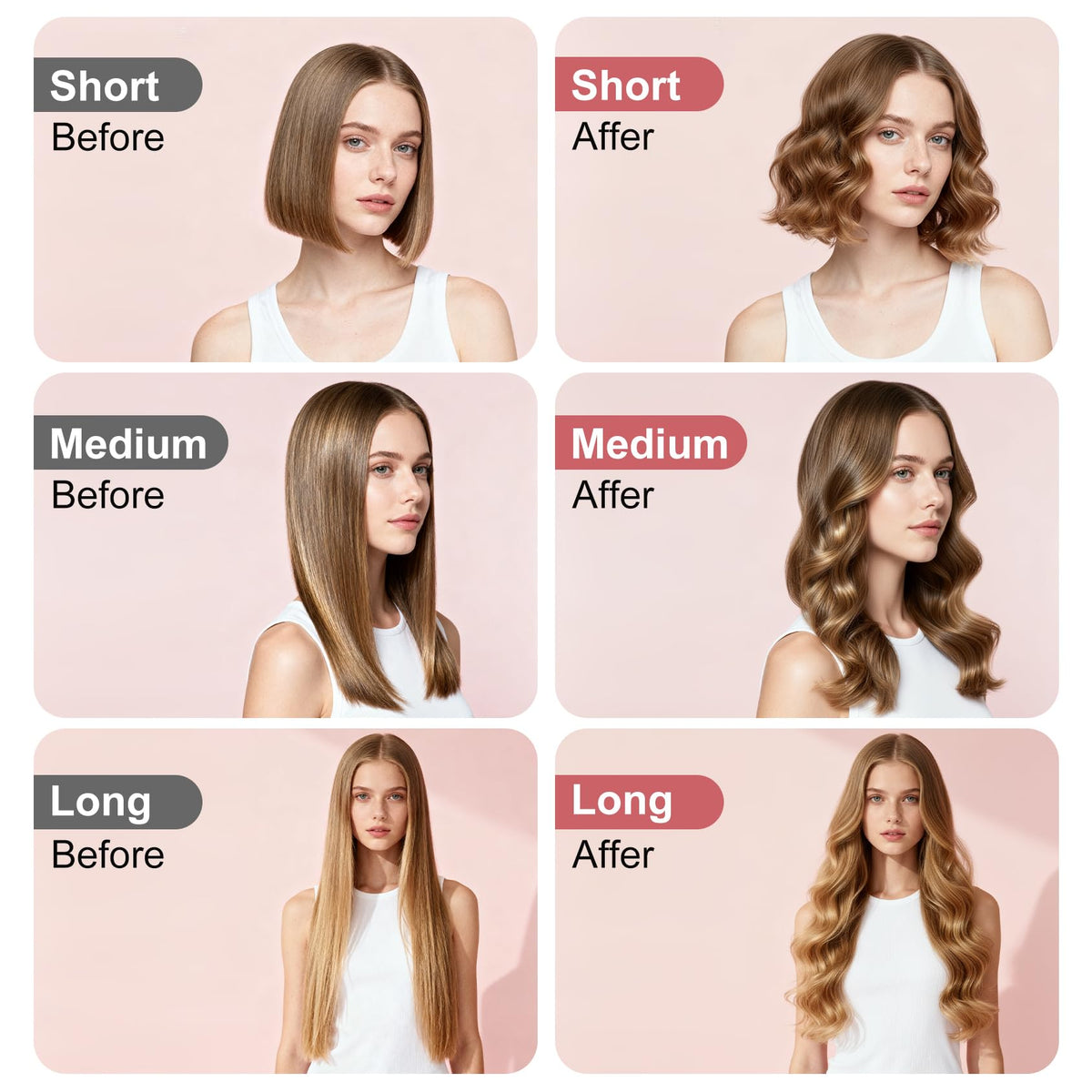JAETON salon-results look achieved with the wand for daily styling.