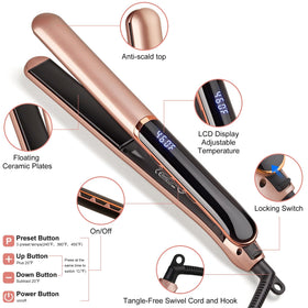 JAETON flat iron auto shut-off protects safety after styling.