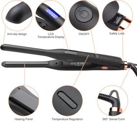 JAETON hair straightener pencil flat iron short-hair-use ideal for pixies and beards.