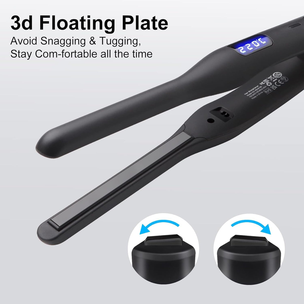 JAETON hair straightener pencil flat iron swivel cord for easy maneuvering.