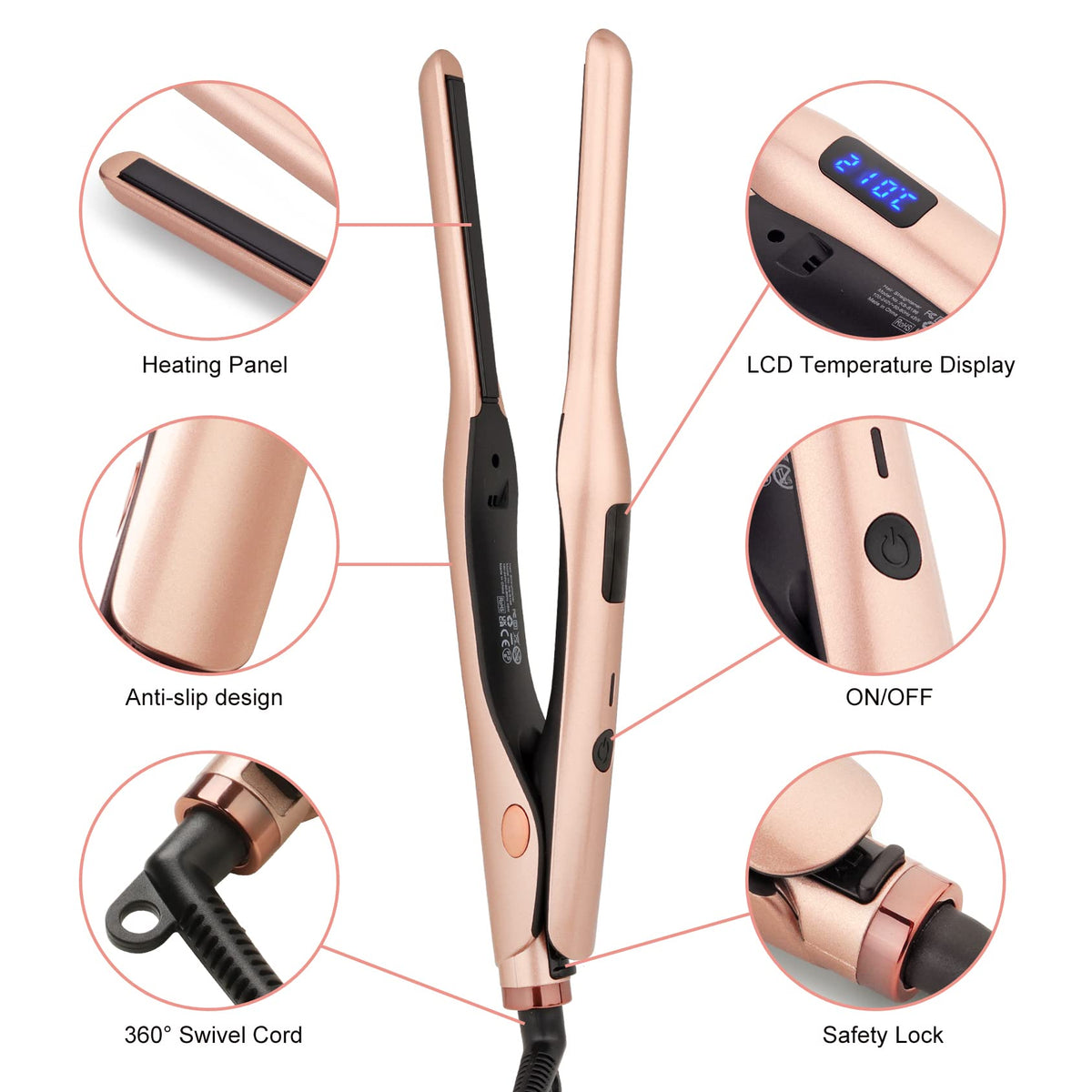 JAETON pencil flat iron used on beard for clean edge grooming