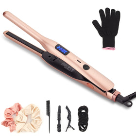 JAETON pencil flat iron close-up showing slim plates for precise root styling