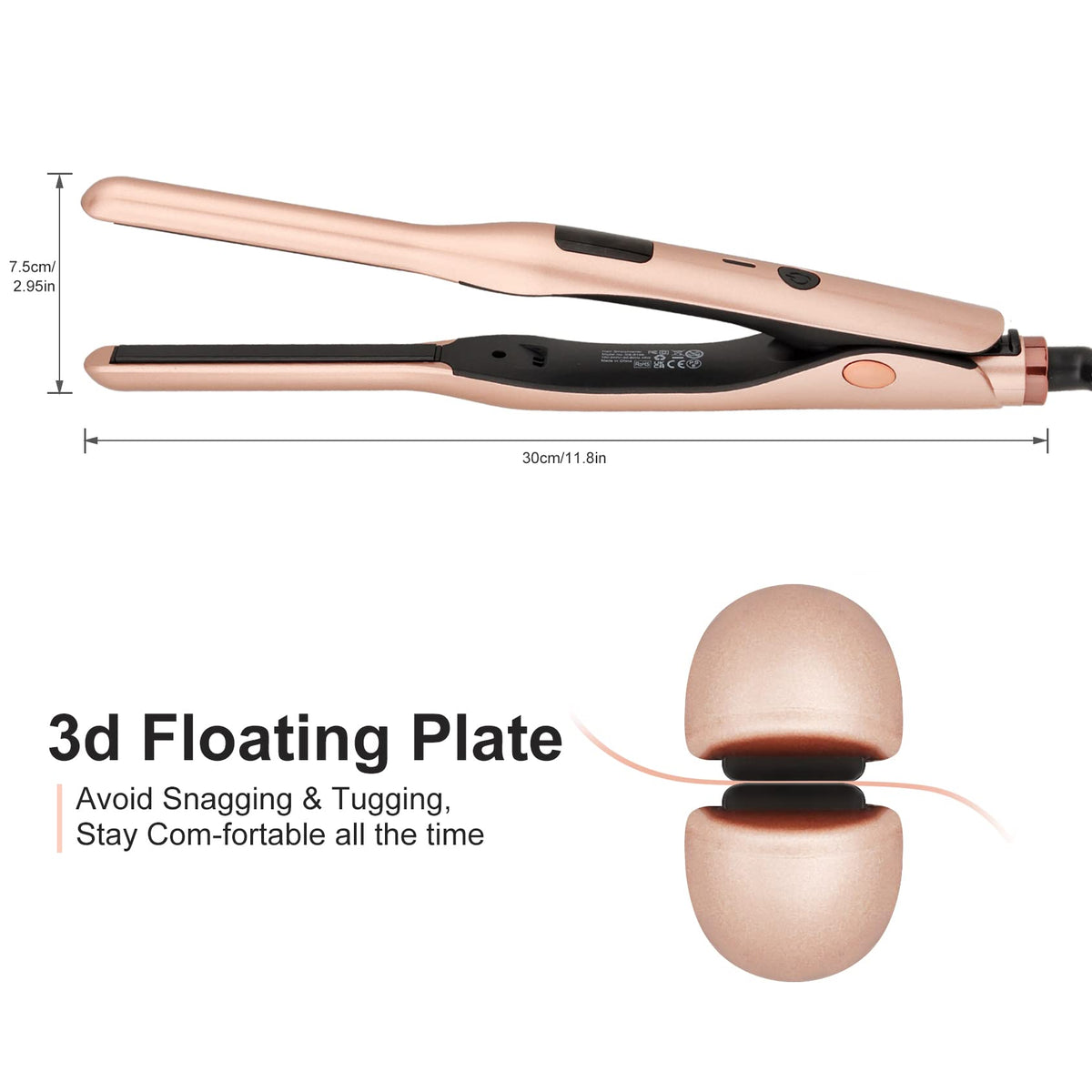 JAETON pencil flat iron dual voltage ideal for international travel
