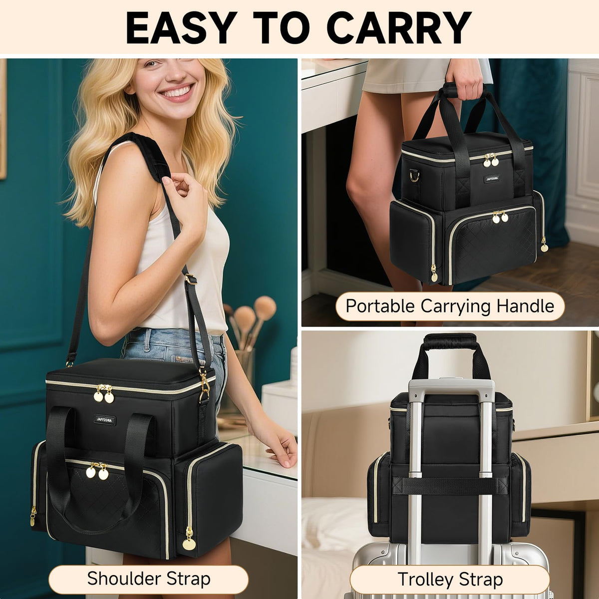 Jaffzora three removable cases with transparent covers for easy finding
