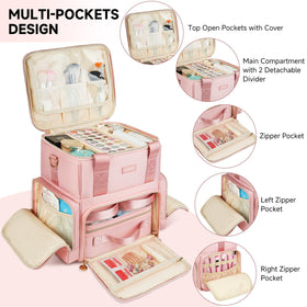 Jaffzora Extra Large Makeup Bag detachable dividers for quick access and neat categorization.