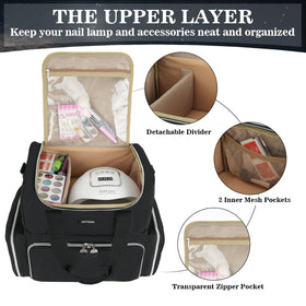 Jaffzora bottom layer with two pouches holds up to 80 bottles securely.
