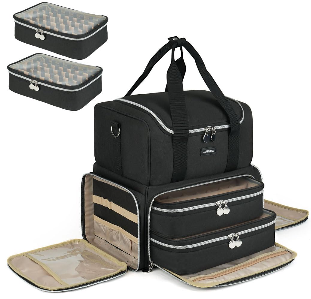 Jaffzora extra-large organizer front view offers easy access to nail supplies.