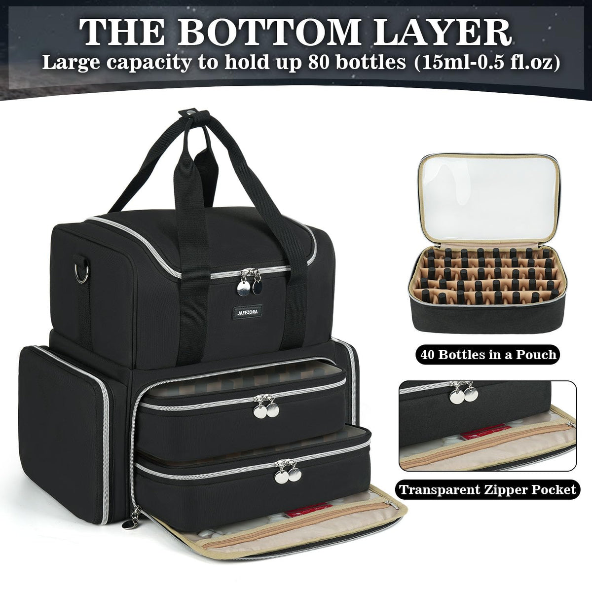 Jaffzora organizer with removable divider shows customizable lamp storage.