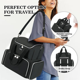 Jaffzora water-resistant polyester shell protects contents during travel.