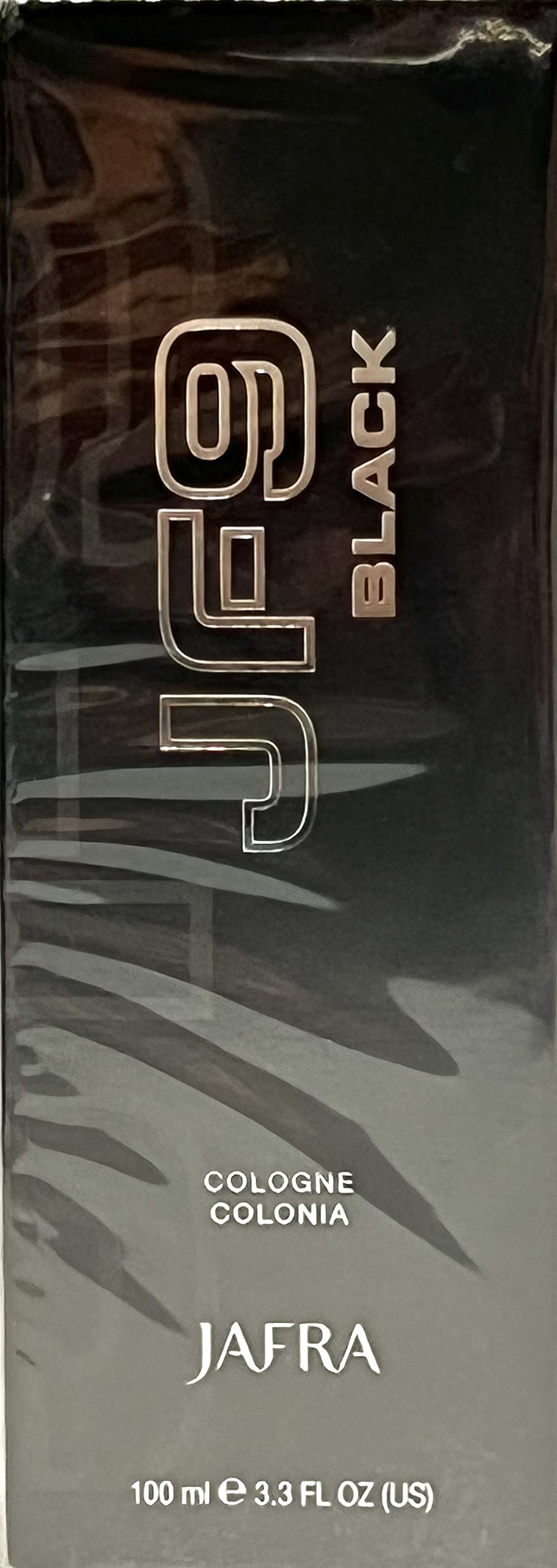 Jafra JF9 Black bottle close-up shows modern masculine design