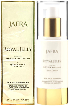 Jafra Royal Jelly Milk Balm jar provides instant hydration for daily skincare.