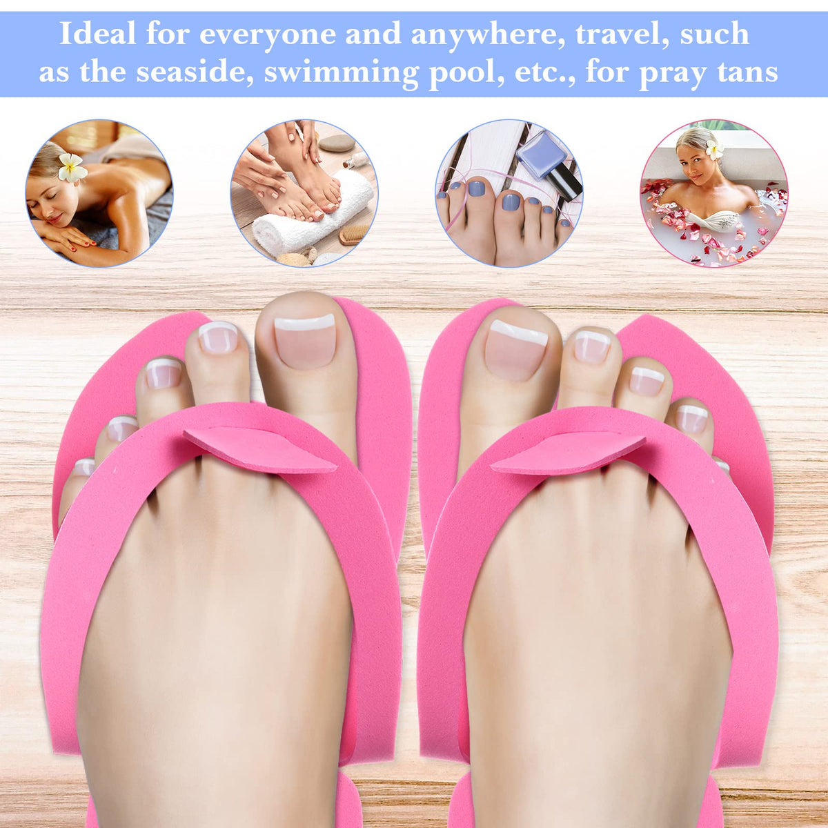 JaGely anti-slip salon slippers provide secure footing during showers or foot treatments