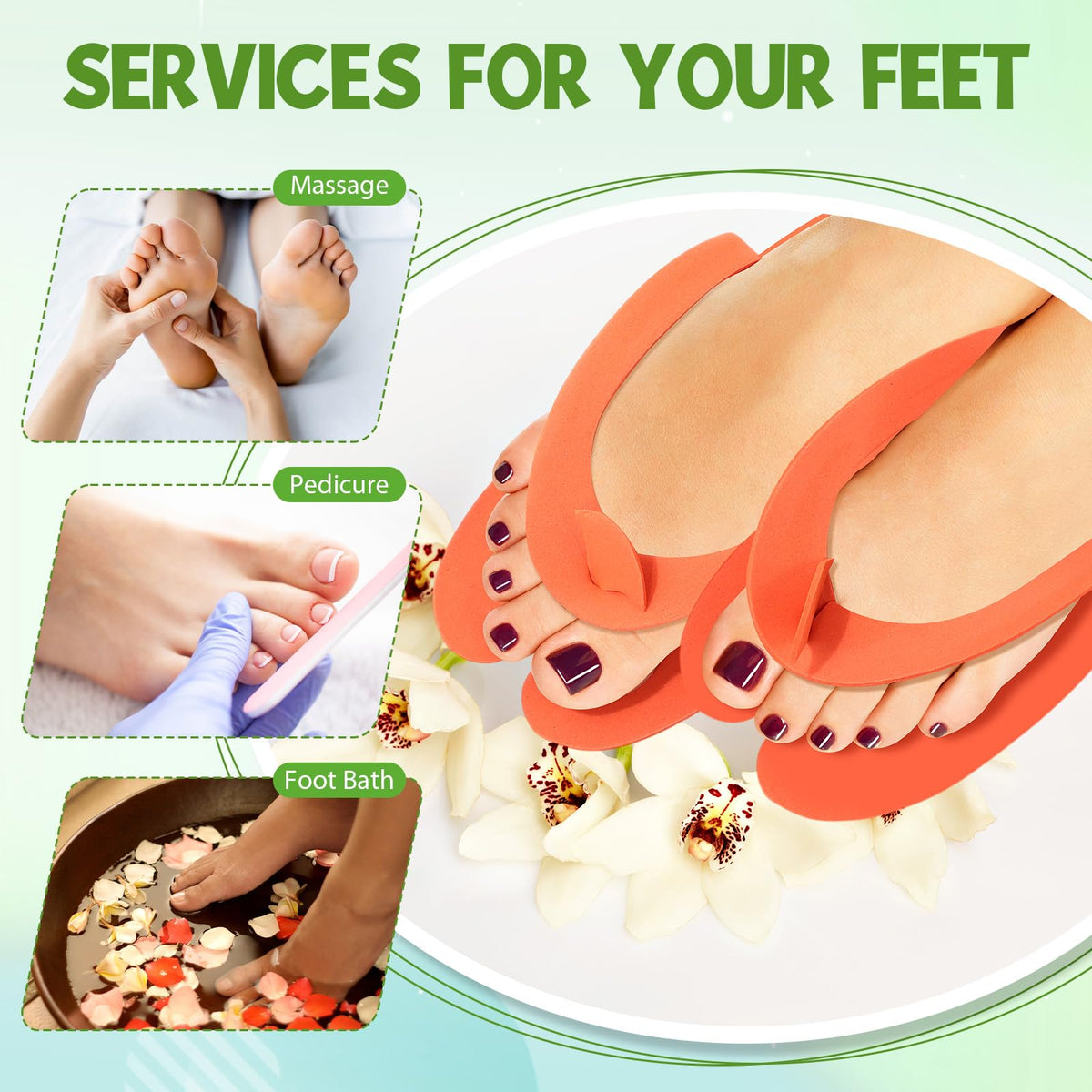 JaGely disposable pedicure slippers with soft EVA foam for comfort
