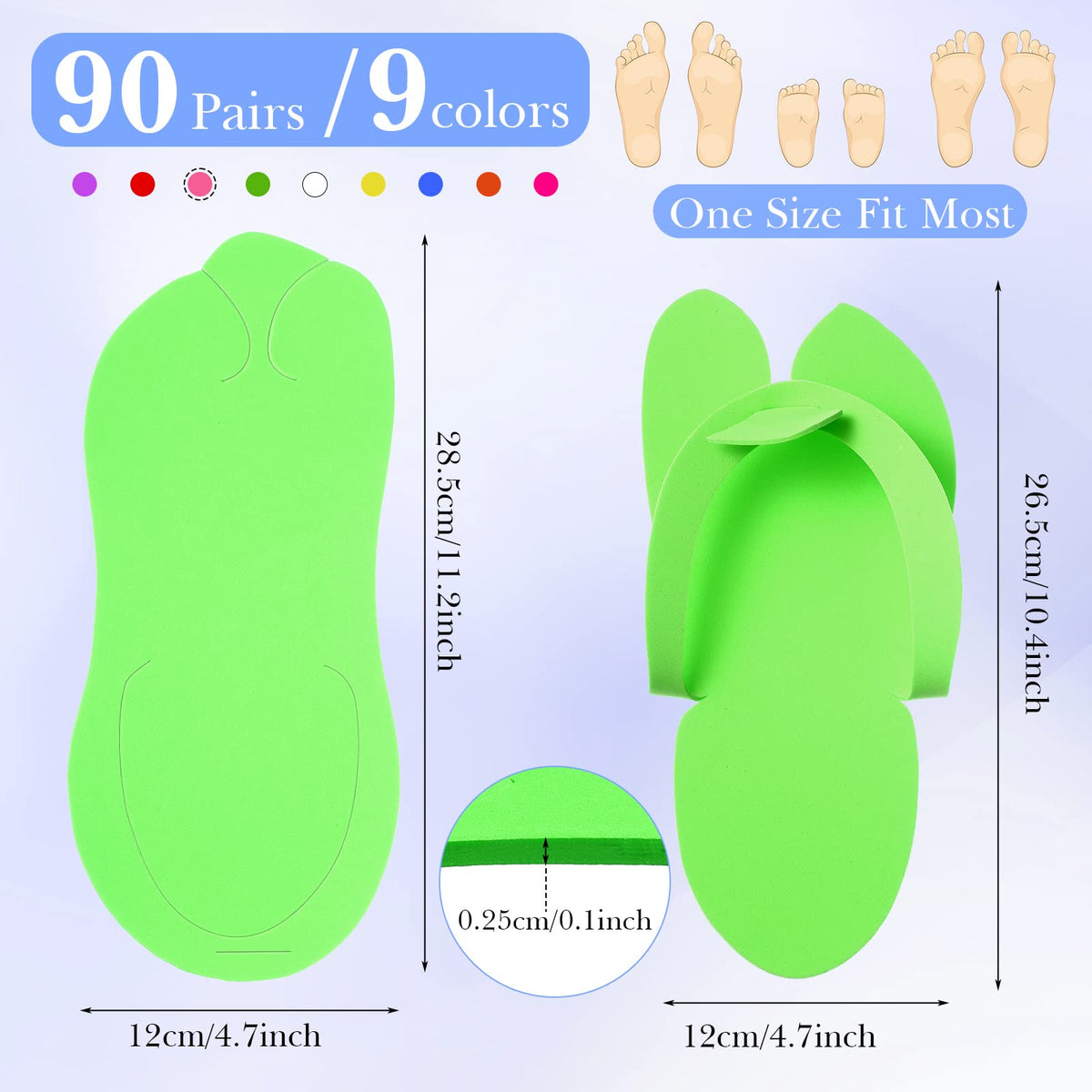 JaGely 9-color pedicure slippers set helps guests identify their footwear at events or salons