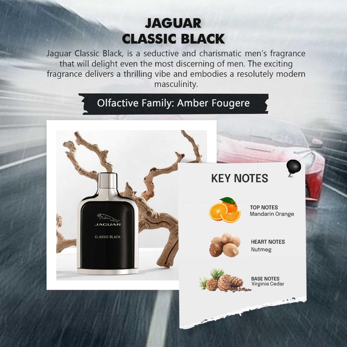 Jaguar Classic Black bottle close-up showing premium finish