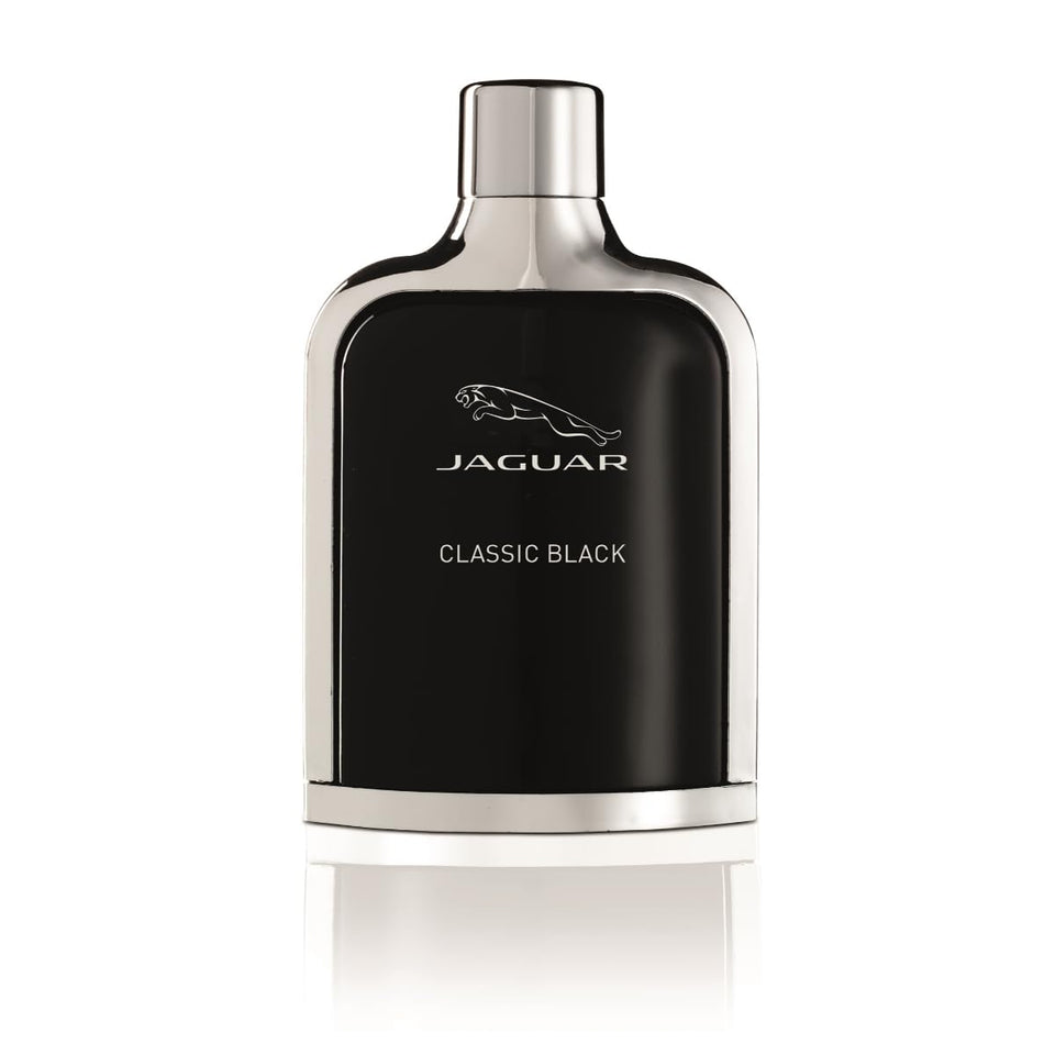 Jaguar Classic Black bottle front view for a refined scent experience