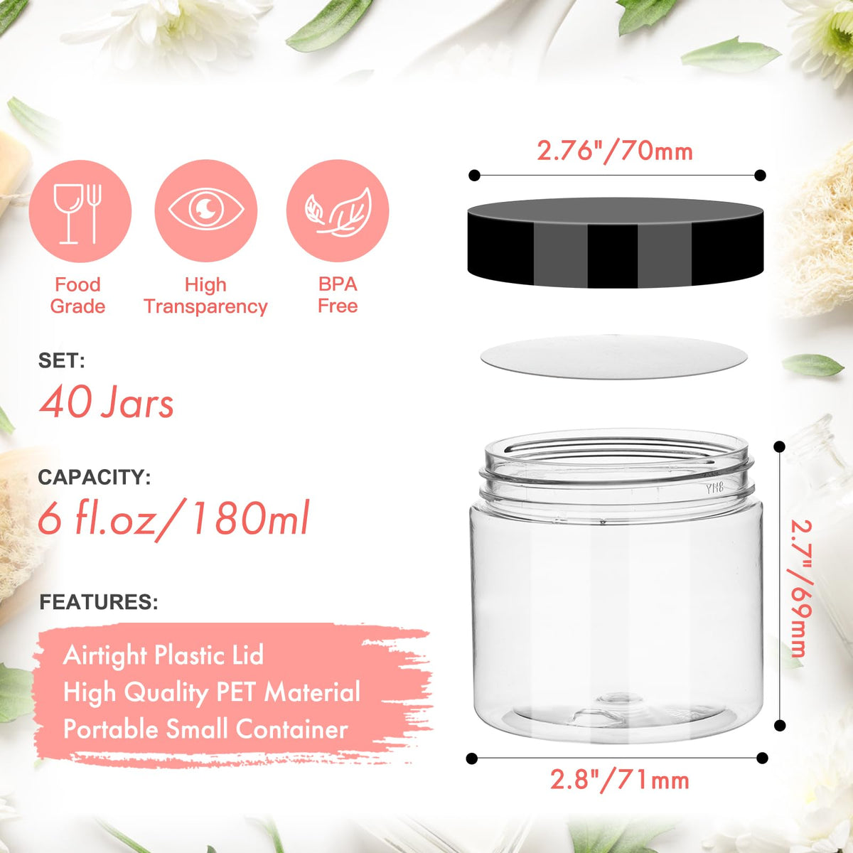 Jaisie.W compact 6 oz travel containers fit in small bags