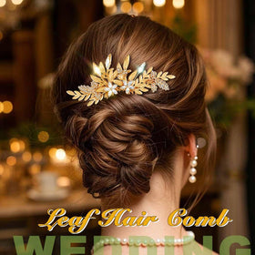 JAKAWIN Secure-grip wedding hair comb keeps hair in place throughout the day.