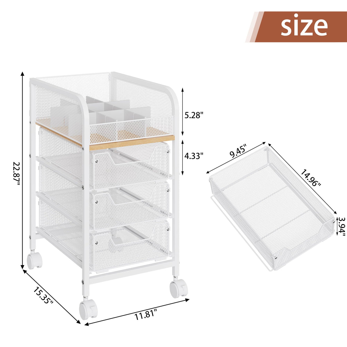 Jakyitvi rolling makeup cart iron frame supports heavy items