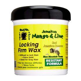 Jamaican Mango & Lime locking hair wax bottle pour for precise application and strong hold