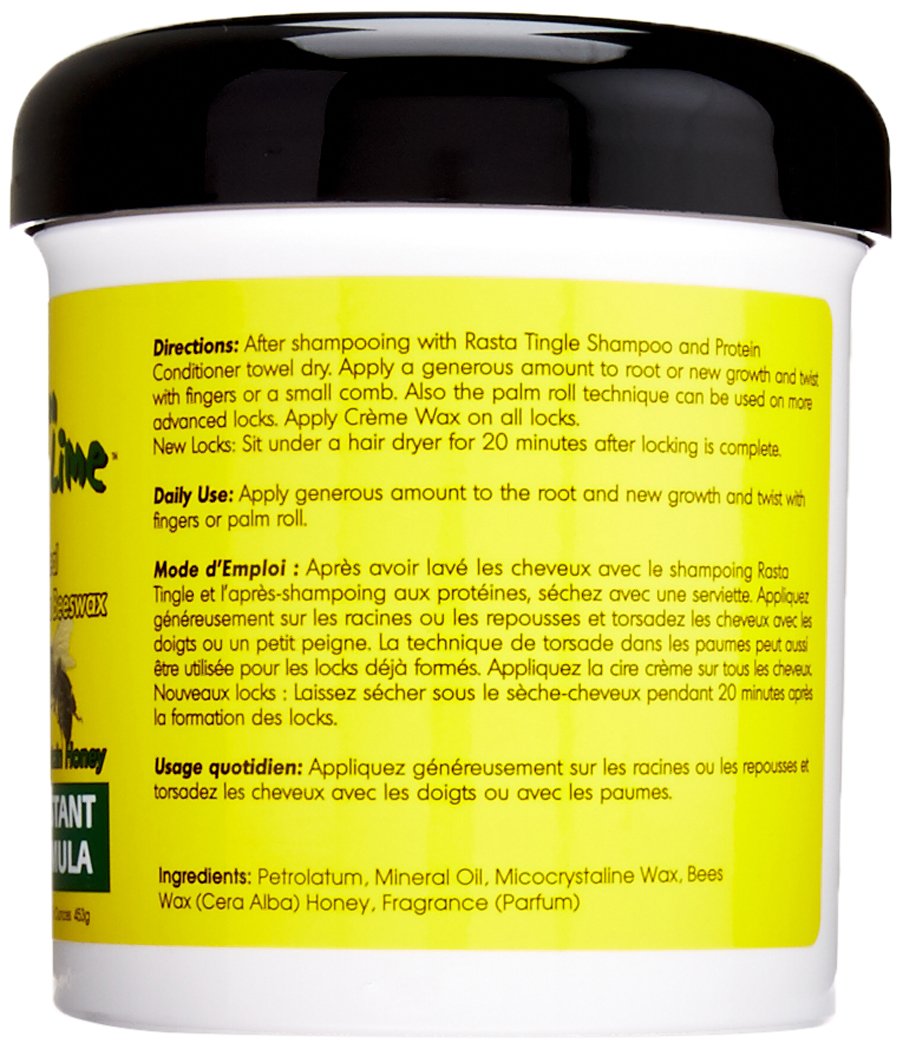Jamaican Mango & Lime locking wax being applied to textured hair for enhanced grip and definition