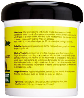 Jamaican Mango & Lime locking wax being applied to textured hair for enhanced grip and definition
