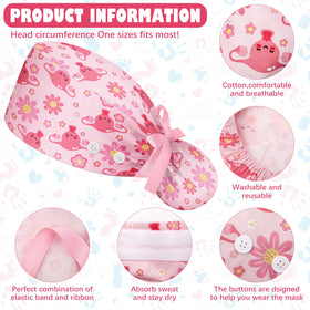 Jamntower ponytail surgical cap with adjustable fit supports long hair during busy shifts.