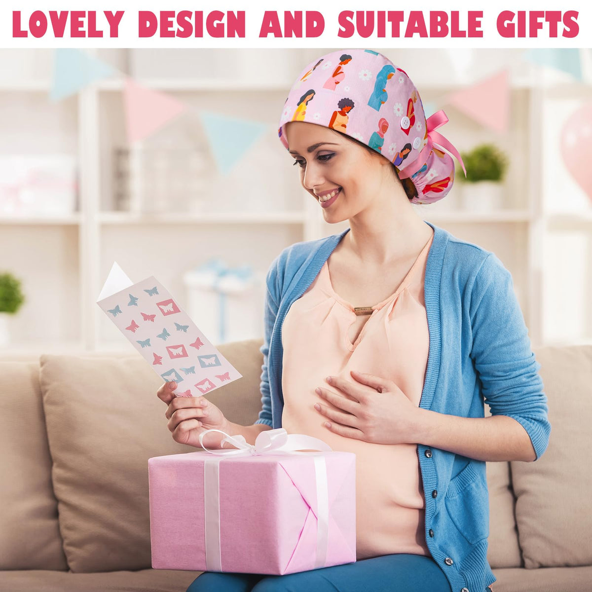 Jamntower pregnancy pattern cap adds color while maintaining a professional fit.