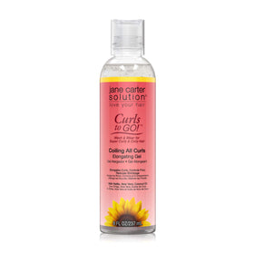 Jane Carter Solution Curls to Go bottle applying gel to define curls and reduce shrinkage