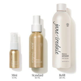 Packaging of Jane Iredale Balance Hydration Spray highlighting cruelty-free skincare.