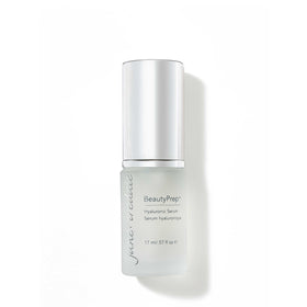 Jane Iredale BeautyPrep Hyaluronic Serum bottle delivering lightweight hydration for smoother skin
