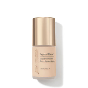 Jane Iredale Beyond Matte 3-in-1 foundation bottle with long-wear semi-matte finish.