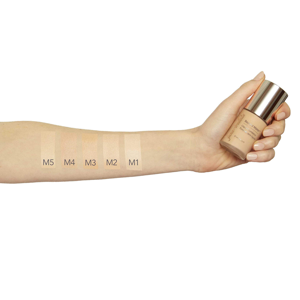 Jane Iredale Beyond Matte foundation texture closeup hints at buildable coverage.
