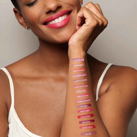 Jane Iredale Beyond Matte Lip Stain swatch with Tahitian Vanilla scent.