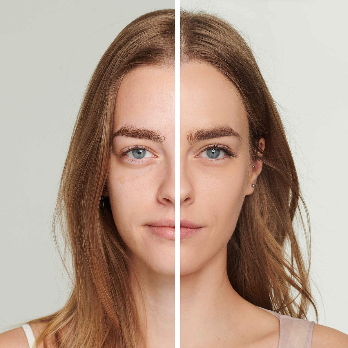 Close-up of smooth skin texture with reduced shine using Beyond Matte.