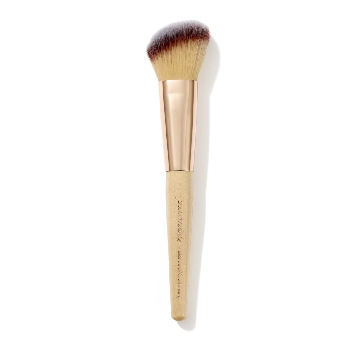 Jane Iredale Blending/Contouring Brush, top view, precise product pickup for soft edges in powder eye and cream formulas.
