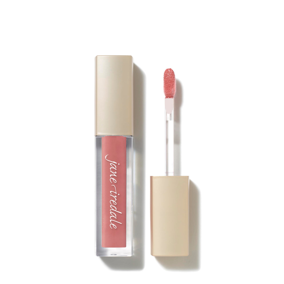 Jane Iredale ColorLuxe lip glaze Au Naturel swatches show rich color and high shine