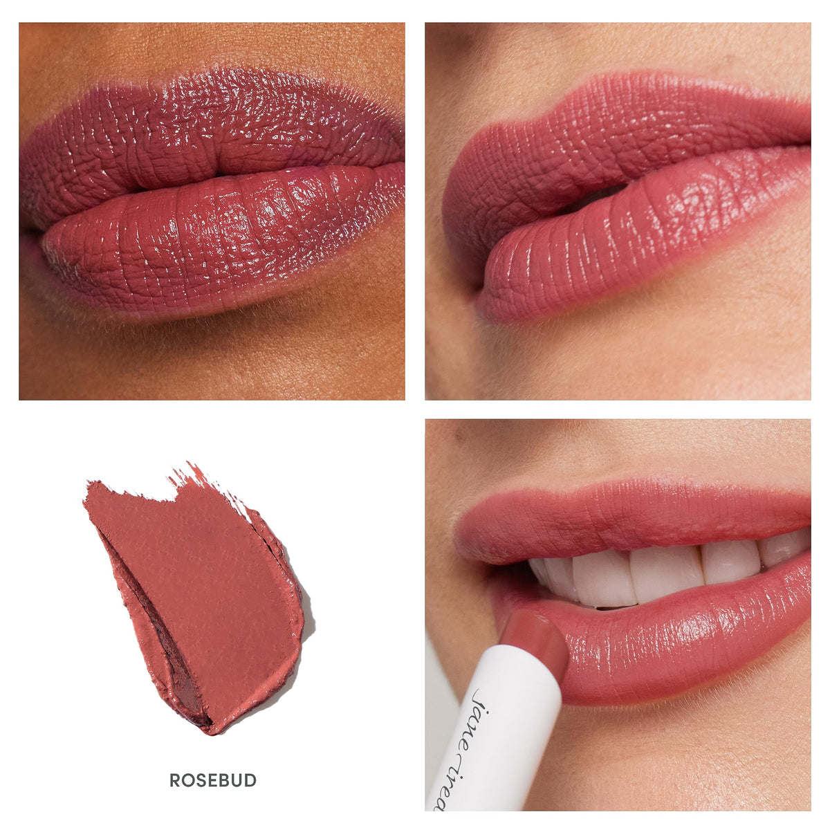 Closeup of jane iredale ColorLuxe Lipstick texture reveals creamy, weightless feel.