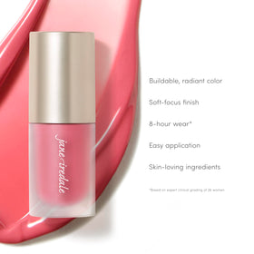 Jane Iredale ColorLuxe Liquid Blush shade Sugar Magnolia bottle close-up.