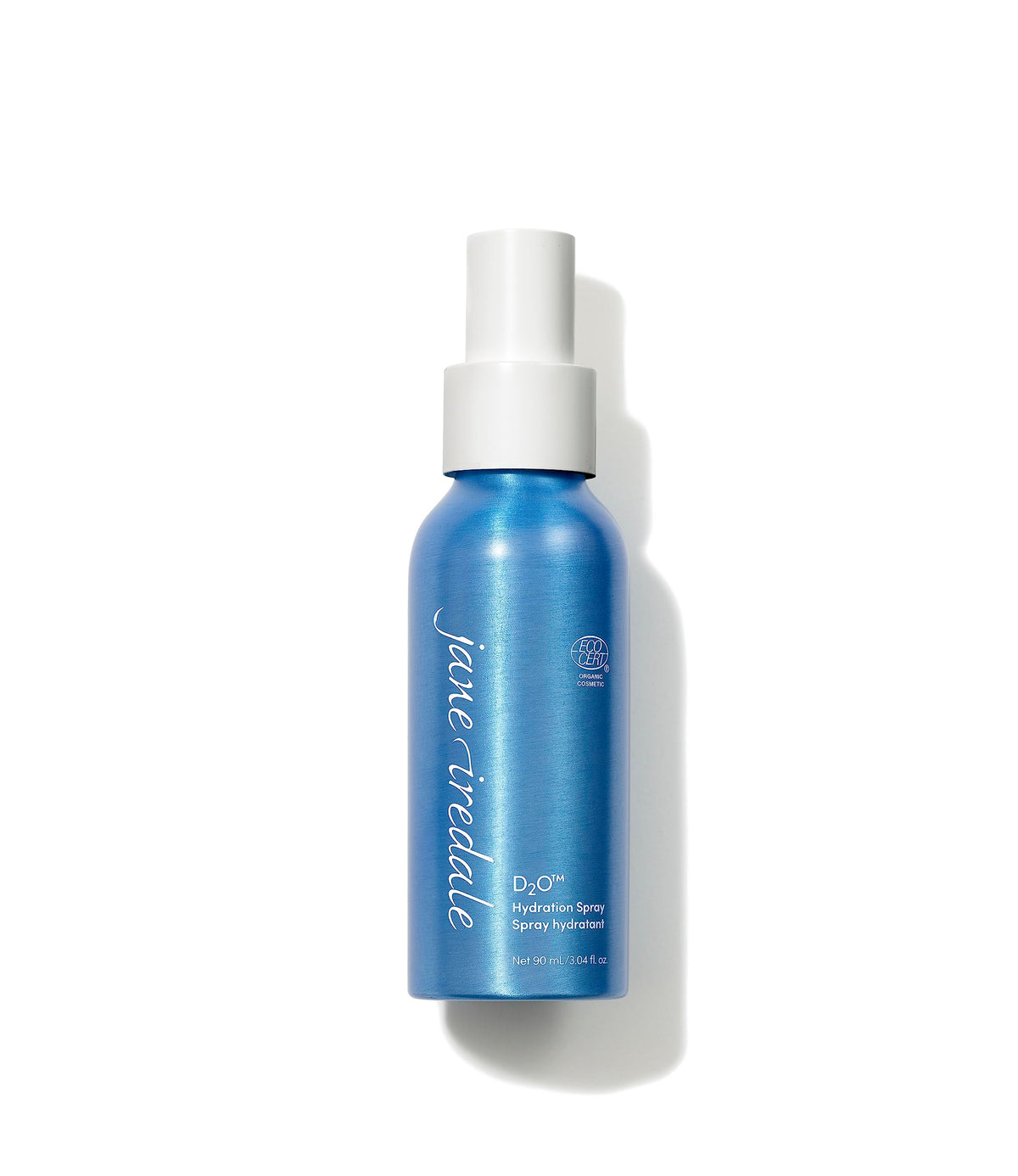Jane Iredale D2O Hydration Spray bottle refreshing skin with light, cooling hydration.