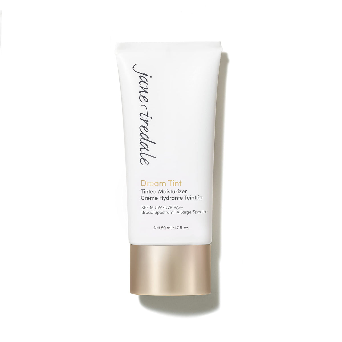 Jane Iredale Dream Tint bottle shows weightless hydration with SPF 15.