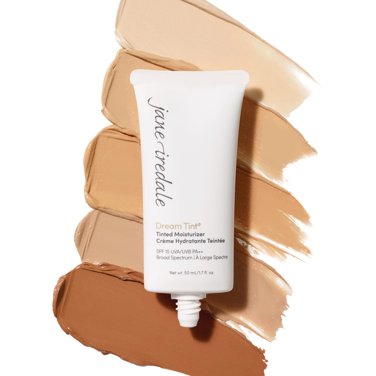 Jane Iredale Dream Tint packaging highlights travel-friendly design.