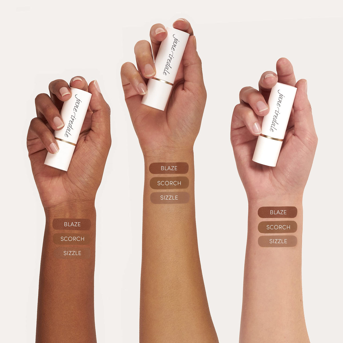 jane iredale Glow Time Bronzer Stick on forehead for natural warmth