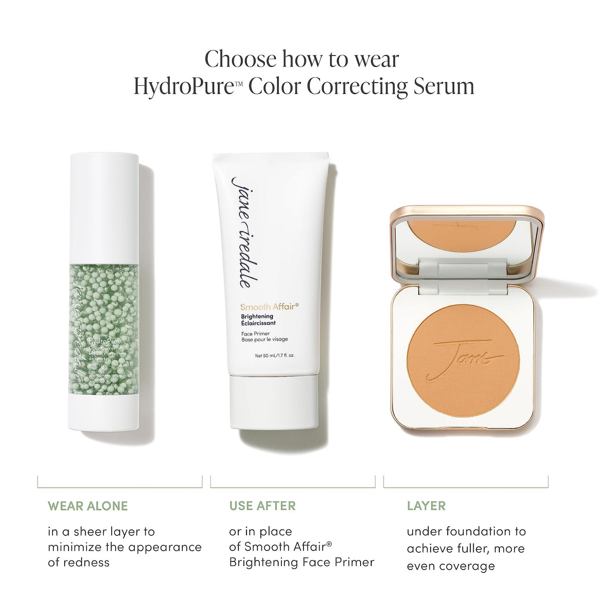 Jane Iredale HydroPure formula features CoQ10 and hyaluronic acid on the label.