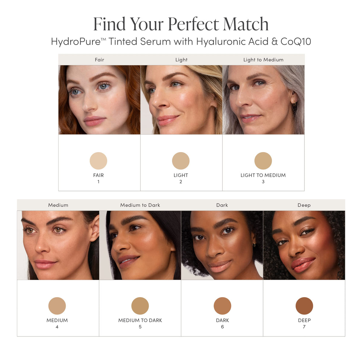 Jane Iredale HydroPure tinted serum swatch reveals natural, sheer coverage.