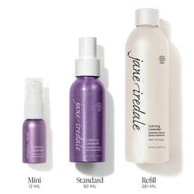 Jane Iredale Lavender Calming Hydration Spray on skin helps alleviate redness and dryness