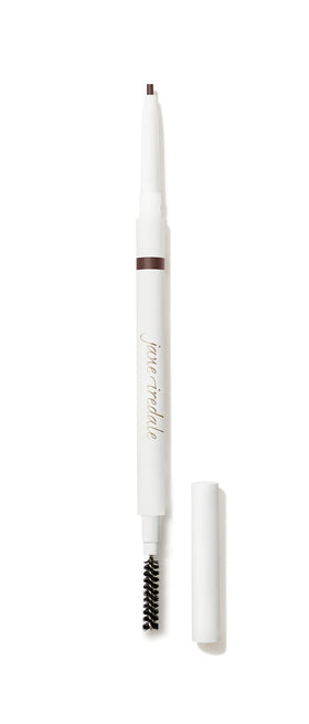 Jane Iredale PureBrow Precision Pencil Dark Brown close-up shows ultra-fine tip for precise brow definition.