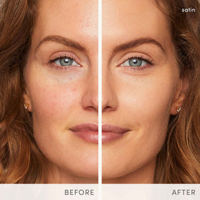 Jane Iredale PurePressed Base matte swatch demonstrates natural coverage.