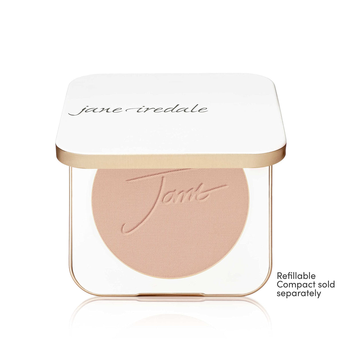 Jane Iredale PurePressed Base mineral powder texture close-up for seamless application.